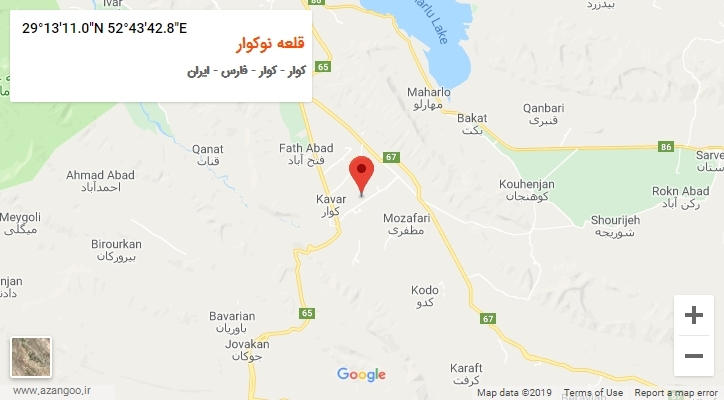 روستای قلعه نوکوار بر روی نقشه