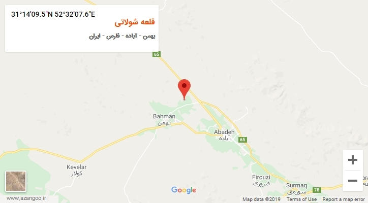 روستای قلعه شولاتی بر روی نقشه