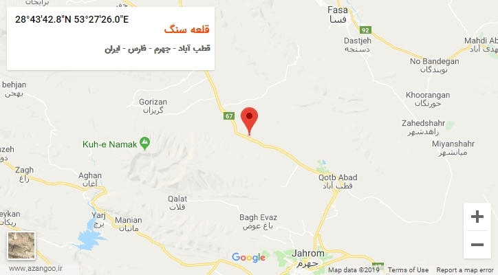 روستای قلعه سنگ بر روی نقشه
