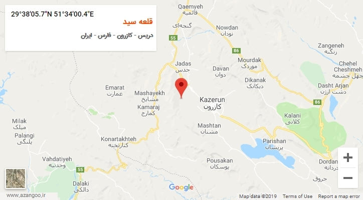 روستای قلعه سید بر روی نقشه