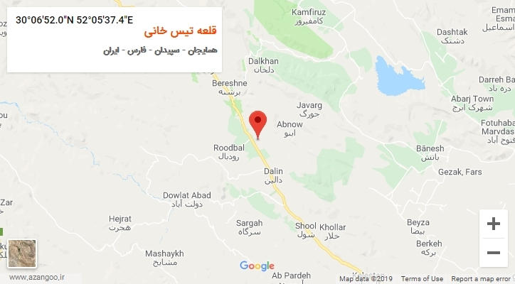 روستای قلعه تیس خانی بر روی نقشه
