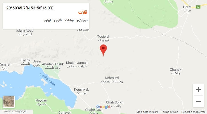 روستای قلات بر روی نقشه