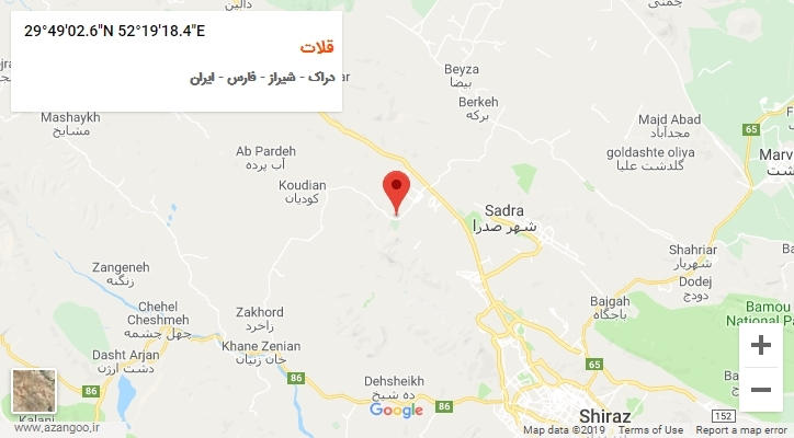 روستای قلات بر روی نقشه