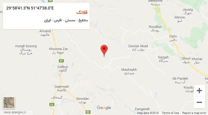 روستای قلاتک بر روی نقشه