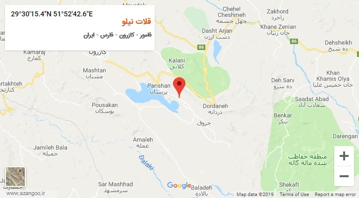 روستای قلات نیلو بر روی نقشه