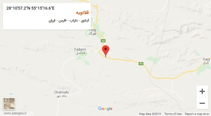 روستای قلاتویه بر روی نقشه