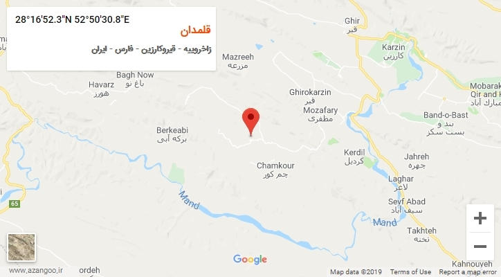 روستای قلمدان بر روی نقشه