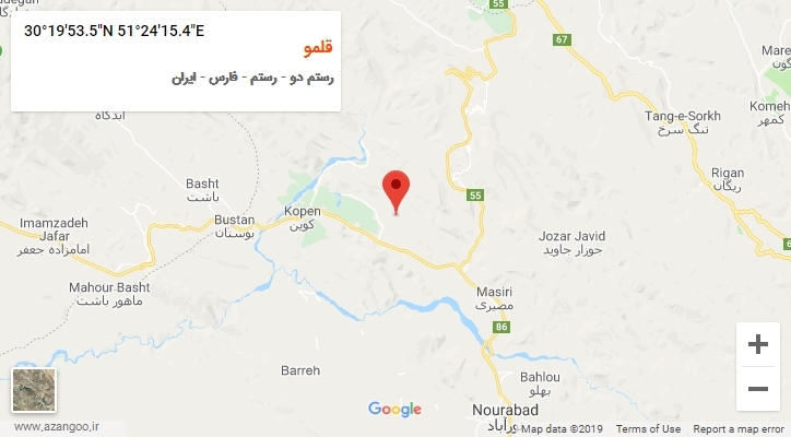 روستای قلمو بر روی نقشه