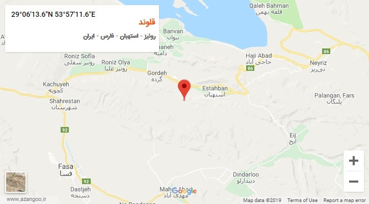 روستای قلوند بر روی نقشه
