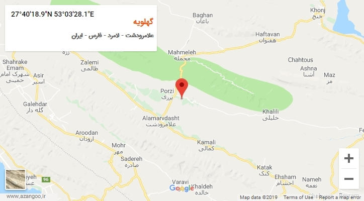 روستای گهلویه بر روی نقشه