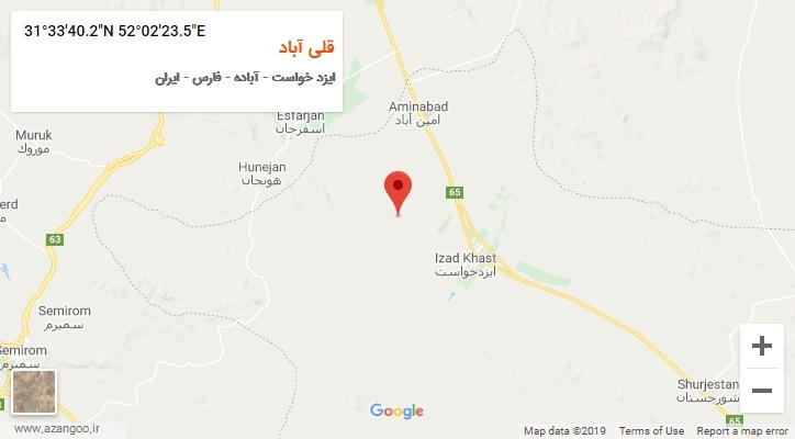 روستای قلی آباد بر روی نقشه