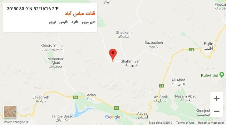 روستای قنات عباس آباد بر روی نقشه
