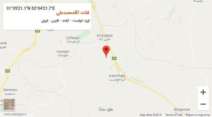 روستای قنات آقامحمدعلی بر روی نقشه