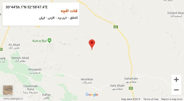 روستای قنات اقچه بر روی نقشه