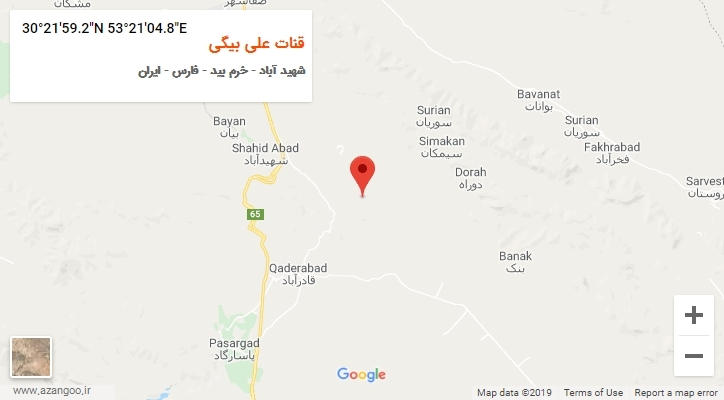 روستای قنات علی بیگی بر روی نقشه