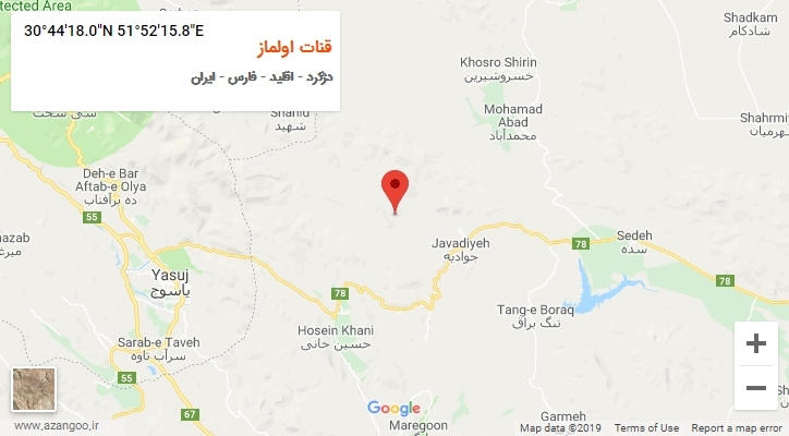 روستای قنات اولماز بر روی نقشه