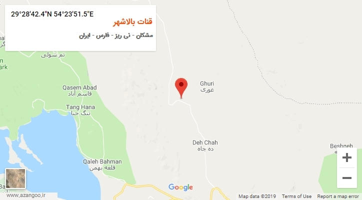 روستای قنات بالاشهر بر روی نقشه