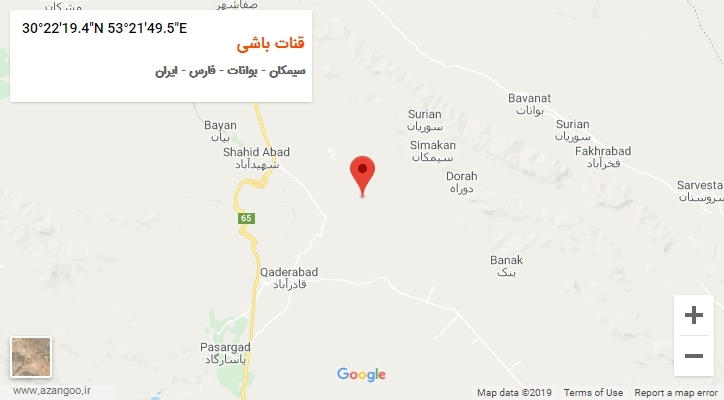 روستای قنات باشی بر روی نقشه