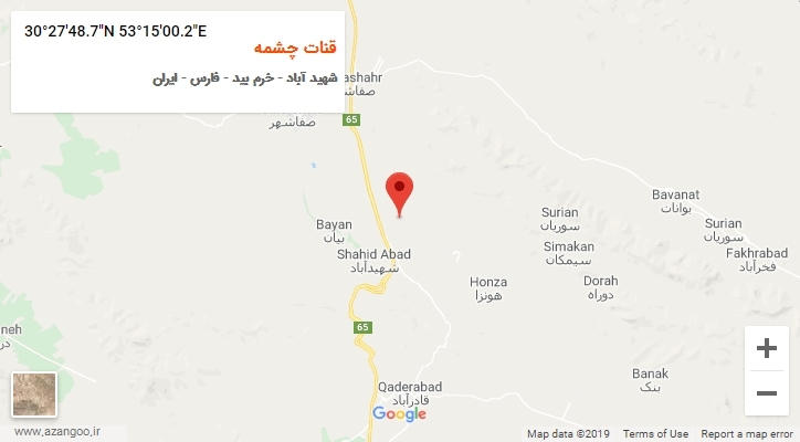 روستای قنات چشمه بر روی نقشه