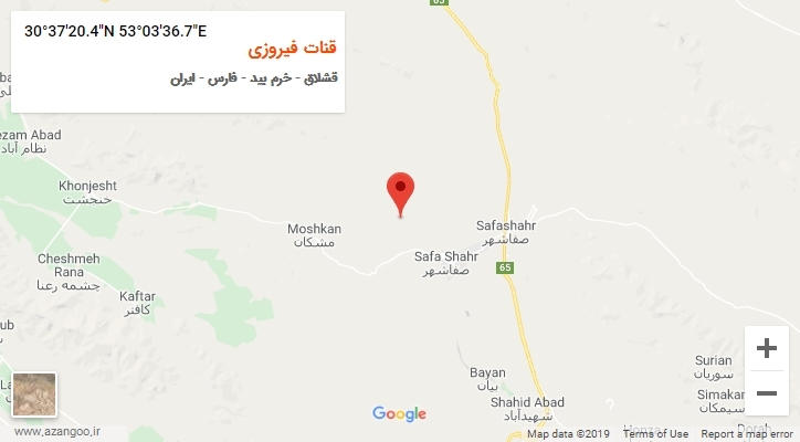 روستای قنات فیروزی بر روی نقشه