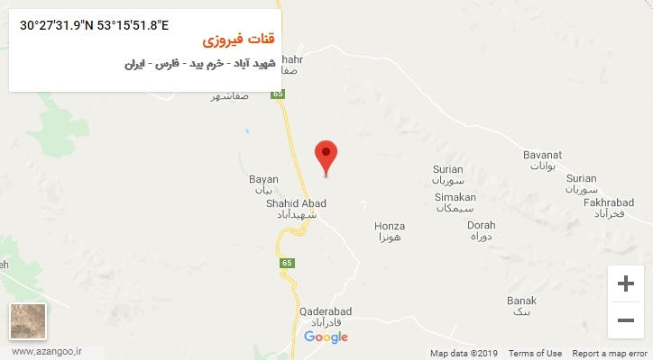 روستای قنات فیروزی بر روی نقشه