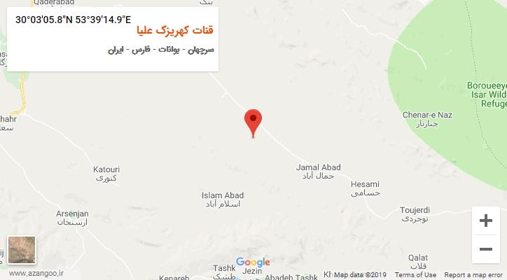 روستای قنات کهریزک علیا بر روی نقشه