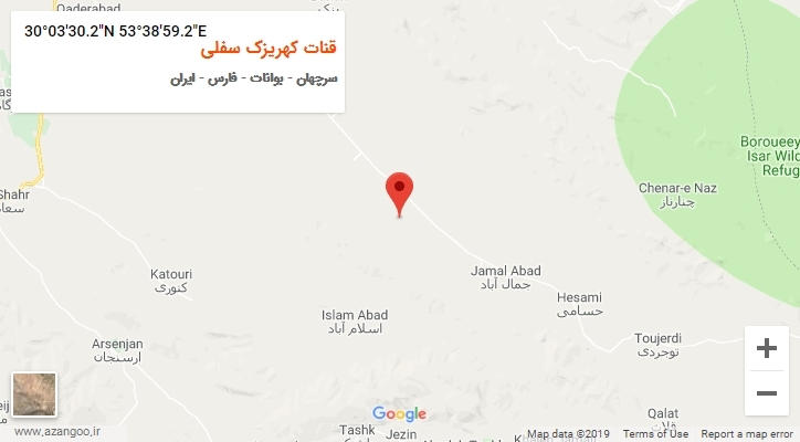 روستای قنات کهریزک سفلی بر روی نقشه