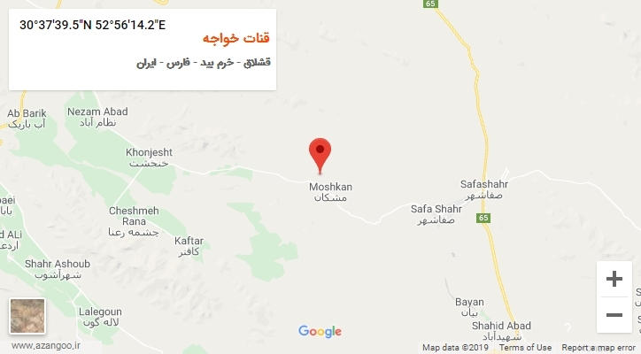 روستای قنات خواجه بر روی نقشه