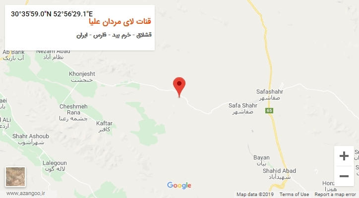 روستای قنات لای مردان علیا بر روی نقشه