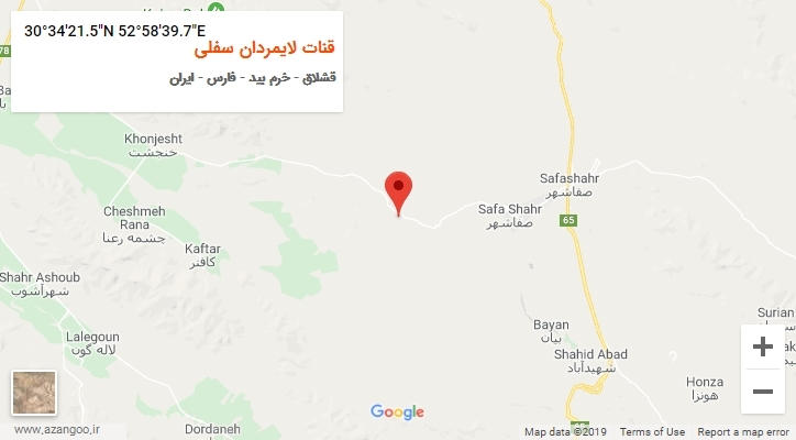 روستای قنات لایمردان سفلی بر روی نقشه
