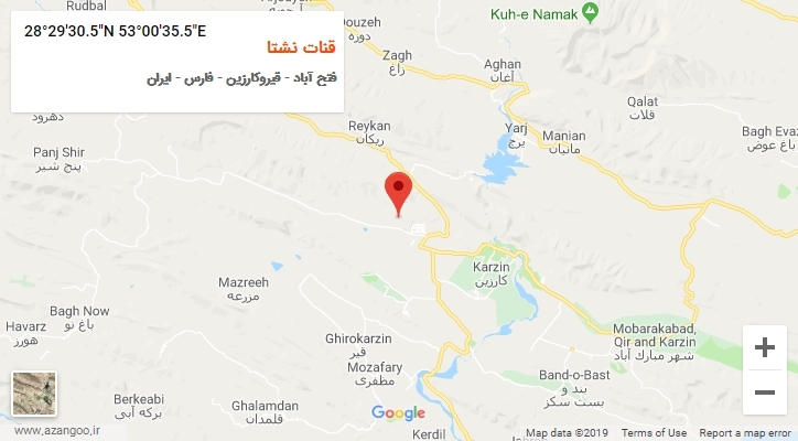 روستای قنات نشتا بر روی نقشه