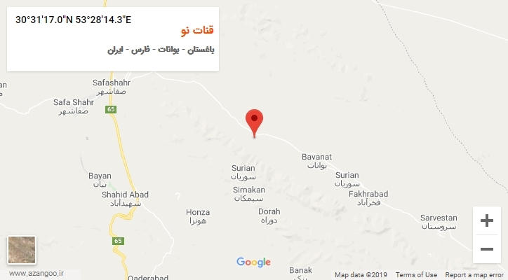 روستای قنات نو بر روی نقشه