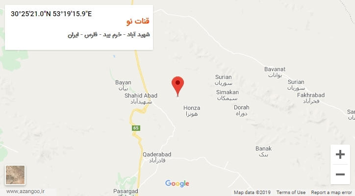 روستای قنات نو بر روی نقشه