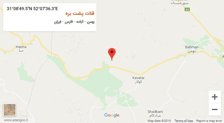 روستای قنات پشت بره بر روی نقشه