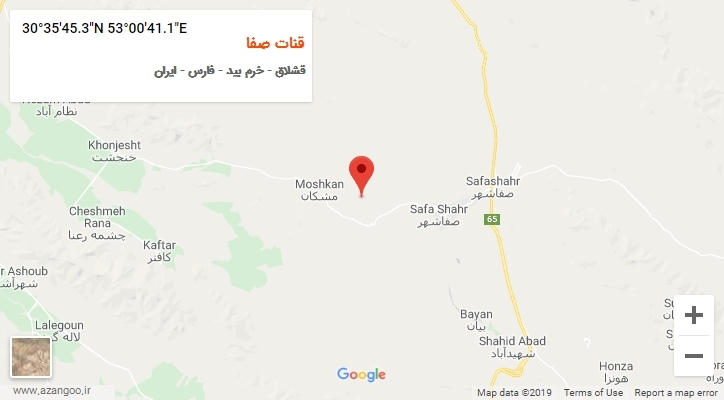 روستای قنات صفا بر روی نقشه