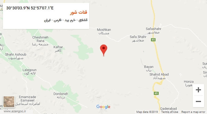 روستای قنات شور بر روی نقشه