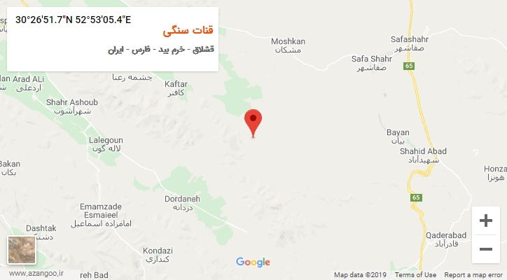 روستای قنات سنگی بر روی نقشه