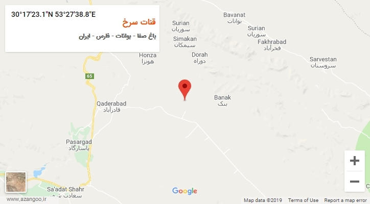 روستای قنات سرخ بر روی نقشه