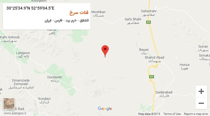 روستای قنات سرخ بر روی نقشه
