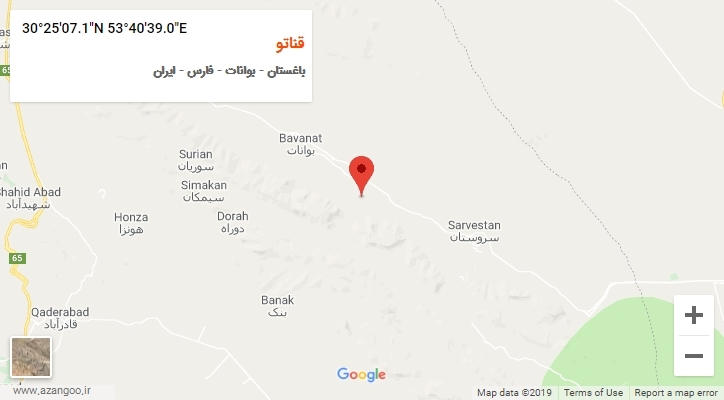 روستای قناتو بر روی نقشه