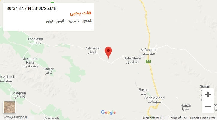 روستای قنات یحیی بر روی نقشه