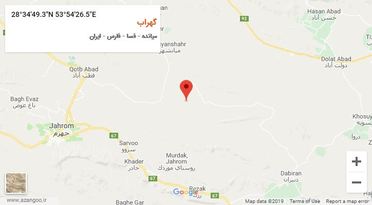 روستای گهراب بر روی نقشه