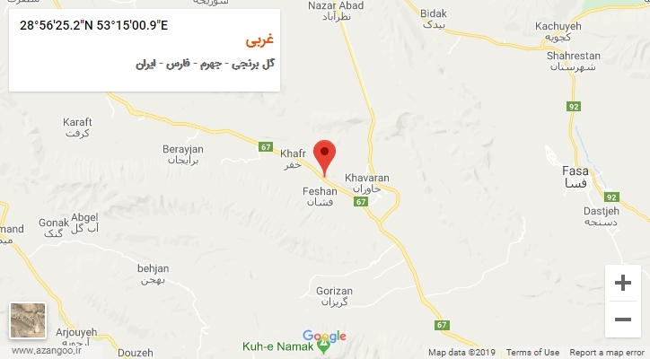 روستای غربی بر روی نقشه