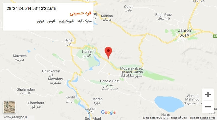 روستای قره حسینی بر روی نقشه