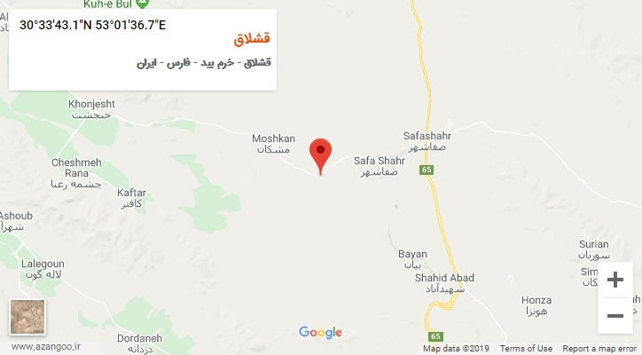 روستای قشلاق بر روی نقشه