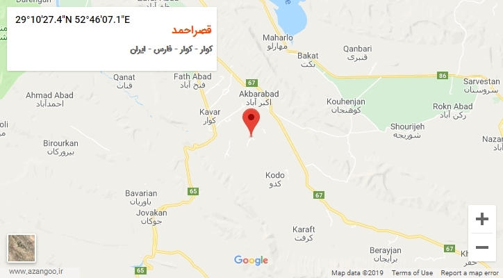 روستای قصراحمد بر روی نقشه