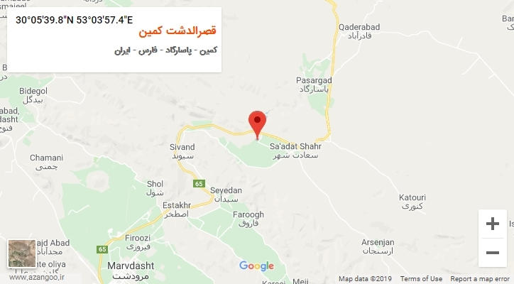 روستای قصرالدشت کمین بر روی نقشه