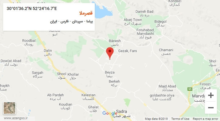 روستای قصرملا بر روی نقشه
