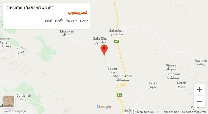 روستای قصریعقوب بر روی نقشه
