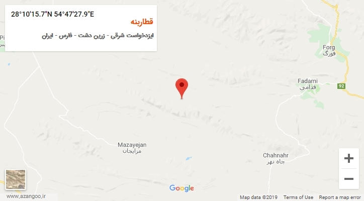 روستای قطاربنه بر روی نقشه
